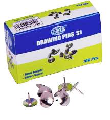 Thumb Pins / Drawing Pins (FIS) FSDPS1 Silver - Al Masam Stationery LLC Main image