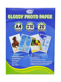 Photoglossy Paper 210g A4 (FIS) - Pack of 20 - Al Masam Stationery LLC Main image