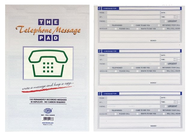 FIS Telephone Message Pad - Al Masam Stationery LLC