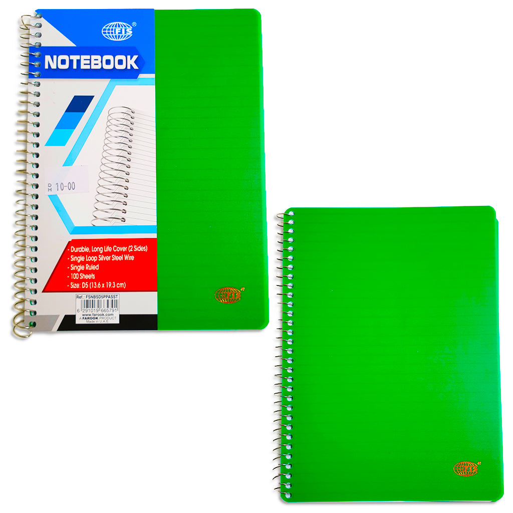 FIS® D5 SOFT PP COVER. NOTEBOOK ,100 SHEETS - Al Masam Stationery LLC Main image
