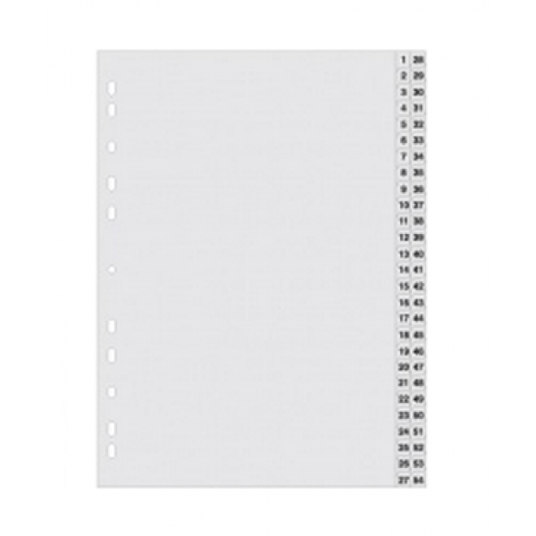 DIVIDER (1-54)Pvc Gray A4 - Al Masam Stationery LLC