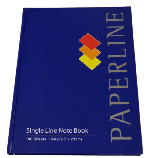 Paperline Hard Cover Single Line Notebook 100 sheets A4 Size - Al Masam Stationery LLC Main image