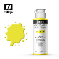 VALLEJO Fluid Acrylic 616-100ML. Fluorescent Yellow