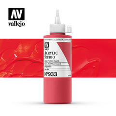 Vallejo Acrylic Studio Fluo 933-500ml. Fluorescent Flame Red