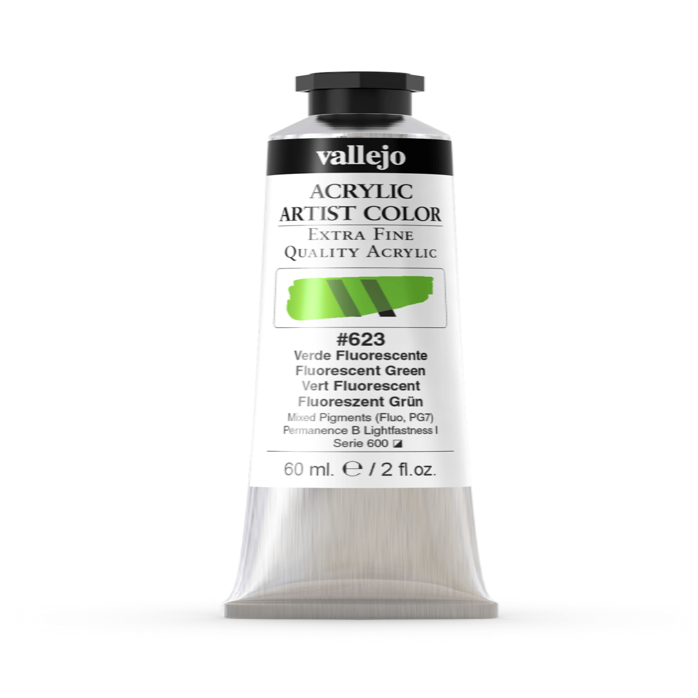 VALLEJO ACRYLIC ARTIST 623: 60 ML. FLUORESCENT GREEN - Al Masam Stationery LLC