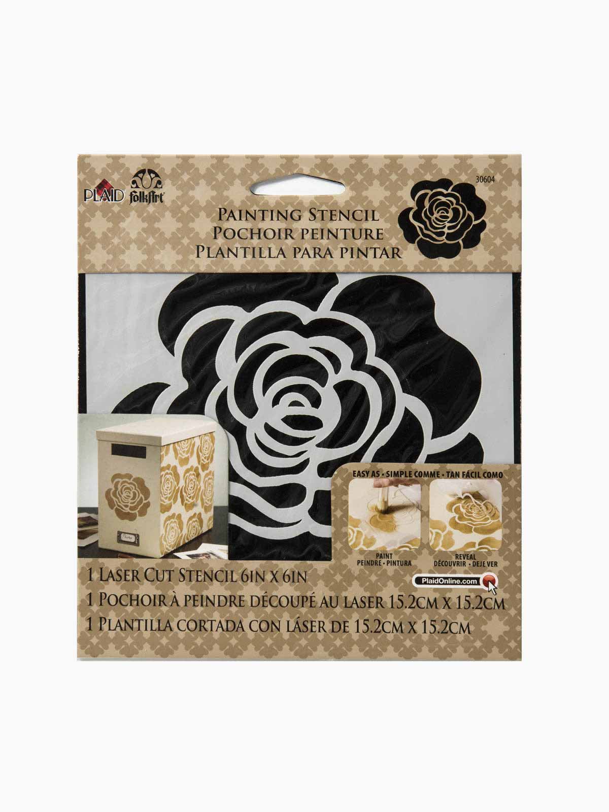 Folk Art Small Painting Stencil - Single Rose - MSP 30604 - Al Masam Stationery LLC Main image