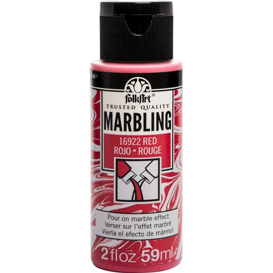 Folkart Marbling Paint Water-Based Red Color 59Ml - MSP 16922 - Al Masam Stationery LLC