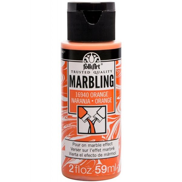 Folkart Marbling Paint Water-Based Orange Color 59Ml - MSP 16940 - Al Masam Stationery LLC Main image