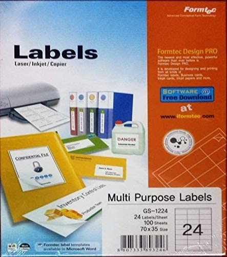 Formtec Labels 70x35mm 24 Labels Per Sheet Secondary image