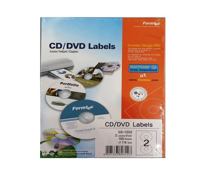 Formtec CD Label 114 (17.5)mm 100 Sheets - Al Masam Stationery LLC Main image