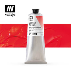 Vallejo Acrylic Studio Fluo 933:200ml. Fluorescent Flame Red