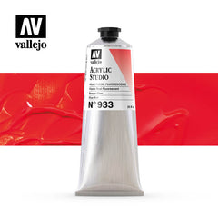 Vallejo ACRYLIC STUDIO FLUO 933:200ML. FLUORESCENT FLAME RED - Al Masam Stationery LLC