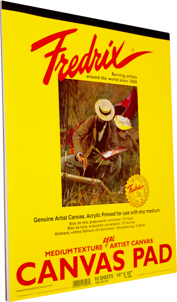 Fredrix Canvas Pads White (14x18)"- 10 Sheets - Al Masam Stationery LLC Main image