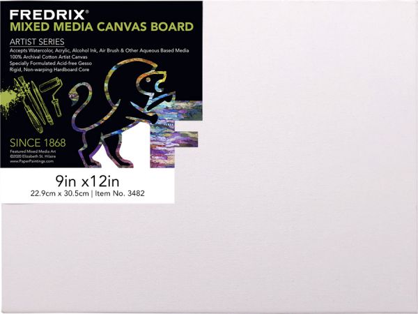 Fredrix Mixed Media Canvas Board Primed Cotton (9x12)" - Al Masam Stationery LLC Main image