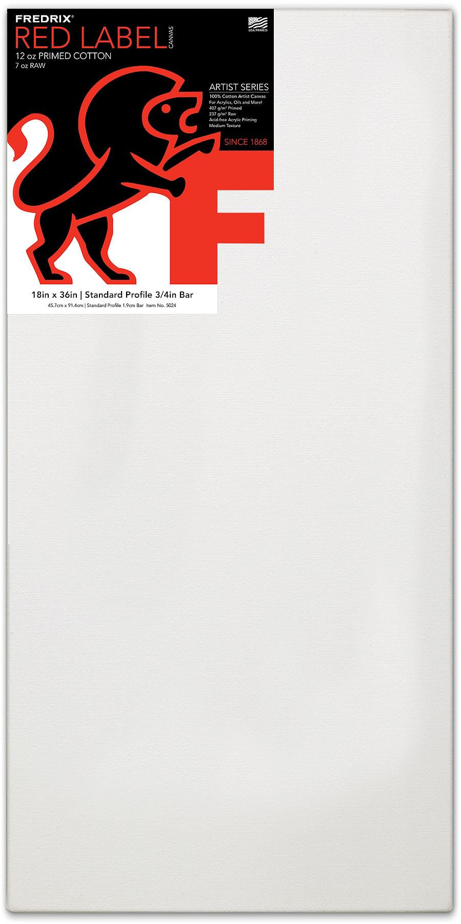 Fredrix TARA Stretched Canvas 3/4"Bar (18 x 36)"or (45.72 x 91.44)cm - Al Masam Stationery LLC