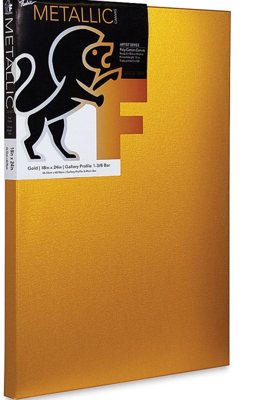 Fredrix TARA Gold Stretched Canvas Gal Wrap 1-3/8"Bar (18x24)"or(45.72 x 60.96)cm - Al Masam Stationery LLC Main image