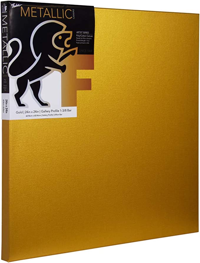 Fredrix TARA Gold Stretched Canvas Gal Wrap 1-3/8"Bar (24x24)"or(60.96 x 60.96)cm - Al Masam Stationery LLC Main image