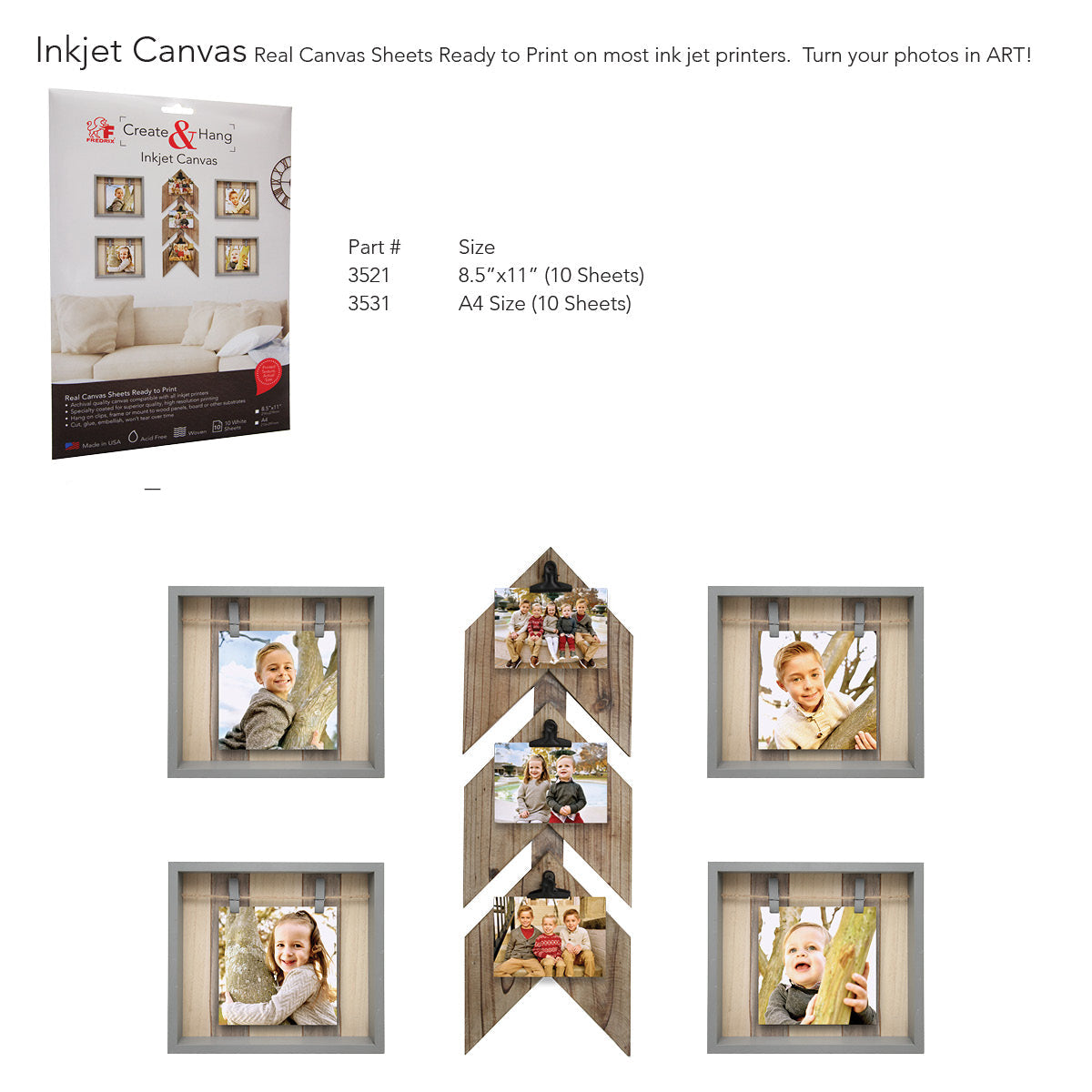 FREDRIX A4 Size Ink Jet Canvas (10 Sheets) Secondary image