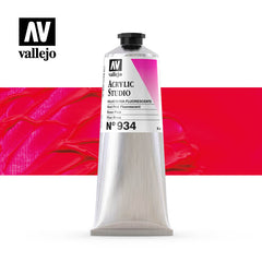 Vallejo Acrylic Studio Fluo 934:200ml. Fluorescent Red Pink