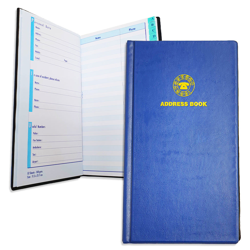 FIS ADDRESS BOOK PVC 115X217MM ENGLISH 52 SHEET - Al Masam Stationery LLC