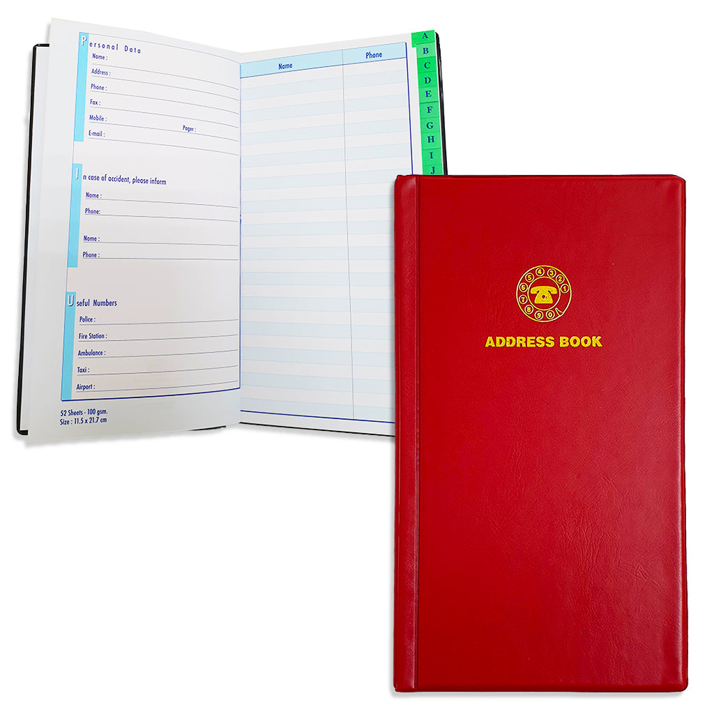 FIS ADDRESS BOOK PVC 115X217MM ENGLISH 52 SHEET - Al Masam Stationery LLC