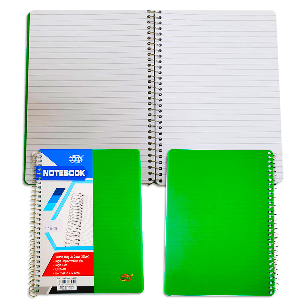 FIS® D5 SOFT PP COVER. NOTEBOOK ,100 SHEETS - Al Masam Stationery LLC