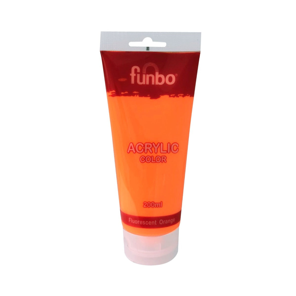 Funbo Acrylic Color Tube 200ml 147 Fluroscent Orange - Al Masam Stationery LLC Main image