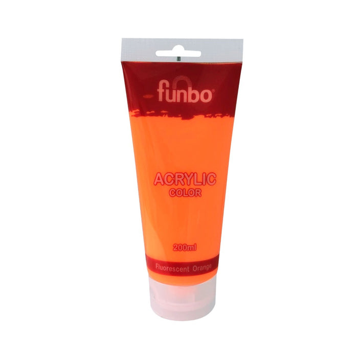 Funbo Acrylic Color Tube 200ml 147 Fluroscent Orange - Al Masam Stationery LLC