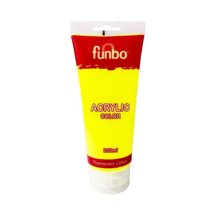 Funbo Acrylic Color Tube 200ml 148 Fluroscent Lemon - Al Masam Stationery LLC