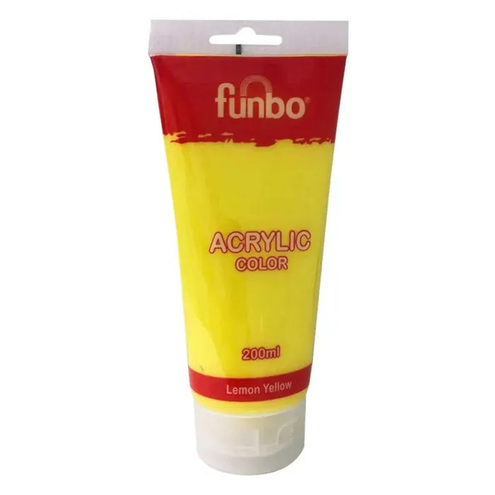 Funbo Acrylic Color Tube 200ml 21 Lemon Yellow - Al Masam Stationery LLC Main image