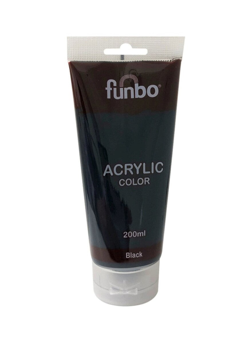 Funbo Acrylic Color Tube 200ml 51 Black - Al Masam Stationery LLC Main image