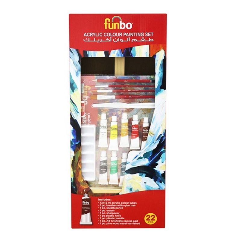 Funbo Acrylic Painting Color 22 Pcs Set - Al Masam Stationery LLC Main image