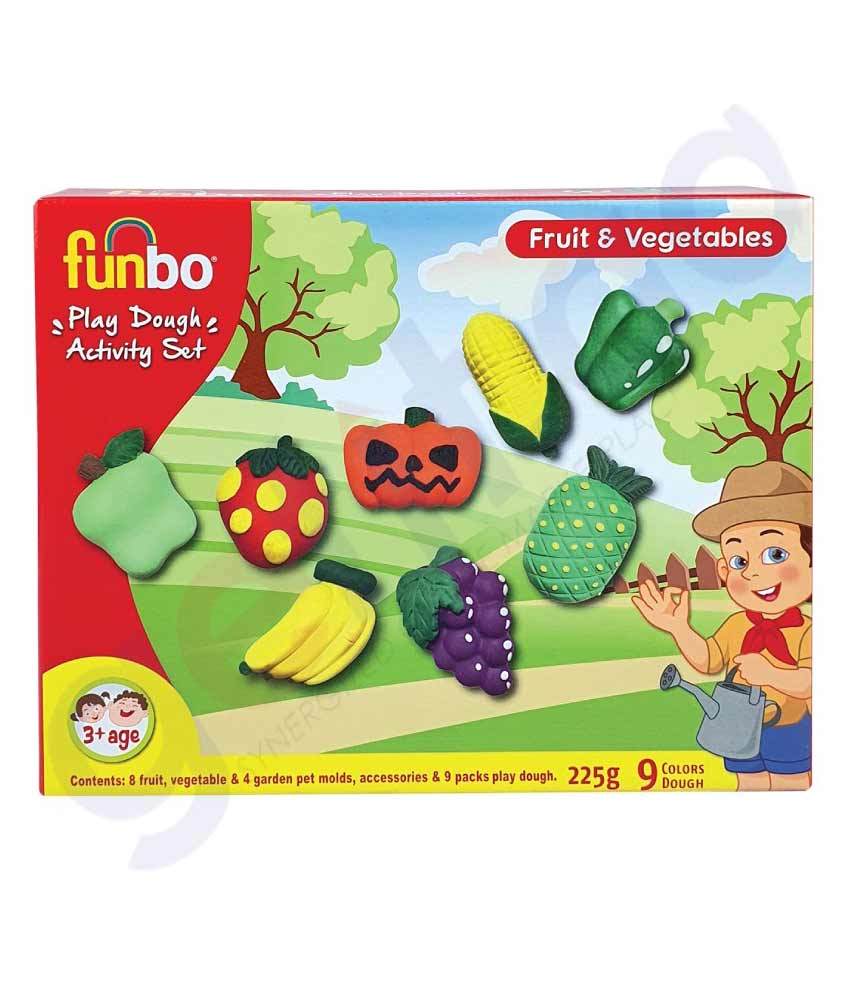 Funbo Activity Set Dino Fruit & Vegetable 225g With Mould - Al Masam Stationery LLC Main image