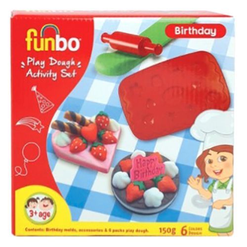 Funbo Activity Set Play Dough Birthday 150g With Mould - Al Masam Stationery LLC Main image