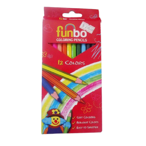 Funbo Coloring Pencil Cylinder - (12 Pcs) - Al Masam Stationery LLC Main image
