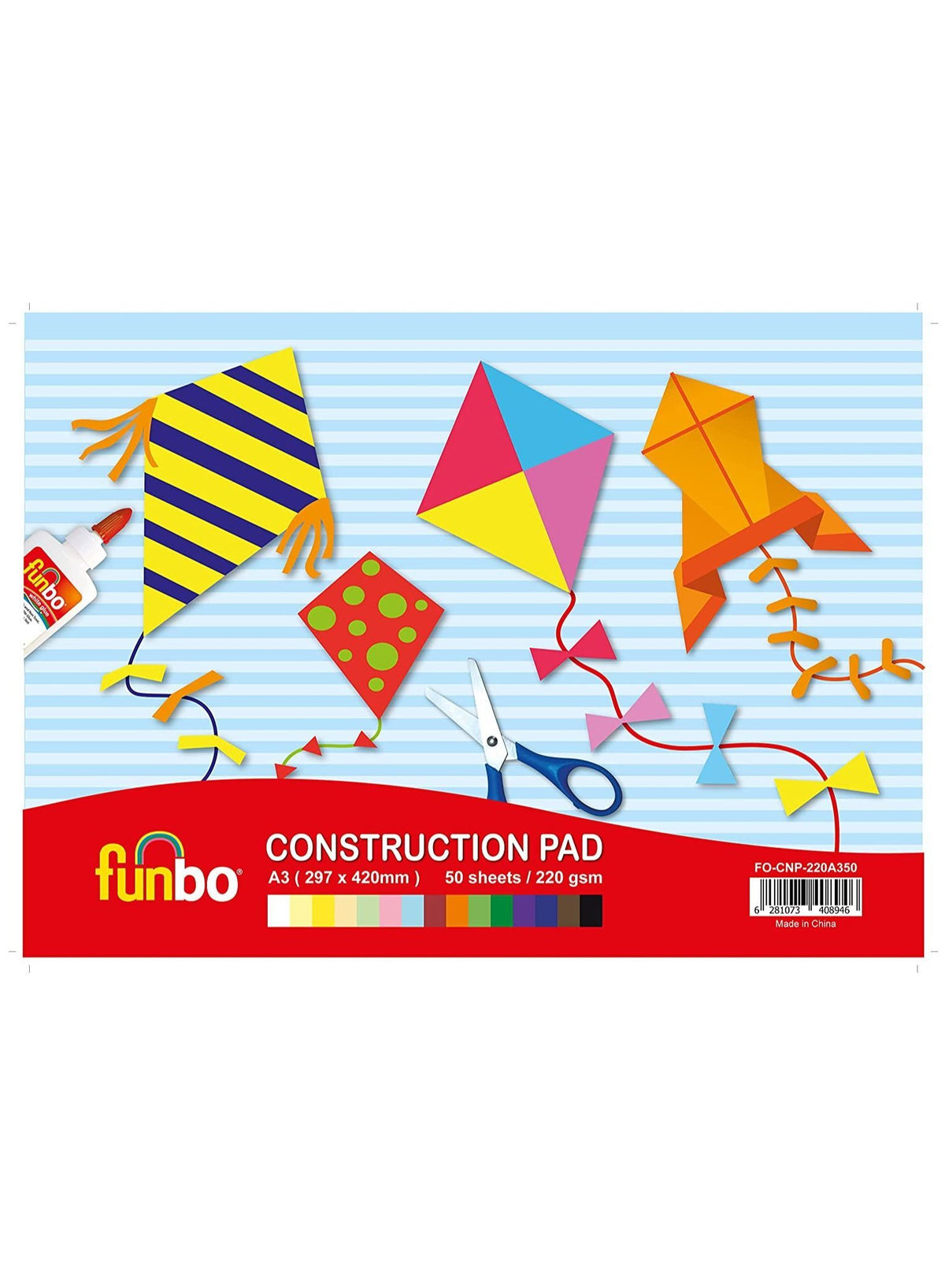 Funbo Alex Funbo Construction Pad A3 220g 50 Sheets 10 Assorted Colors – Al Masam ...
