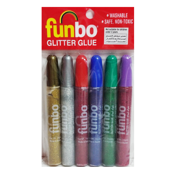 Funbo Glitter Glue 40gm Silver Color Box - Al Masam Stationery LLC Main image