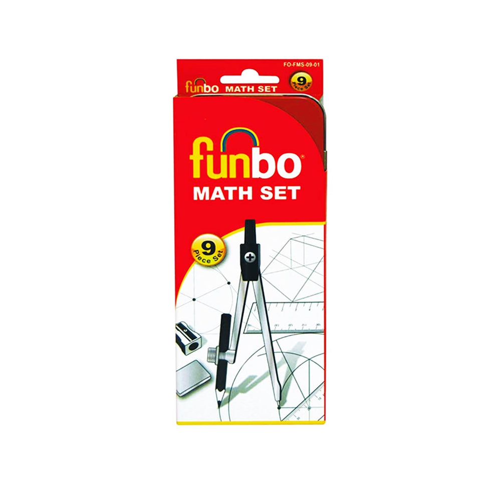 Funbo Maths Set in a Metal Box 9 Pcs Set - Al Masam Stationery LLC Main image