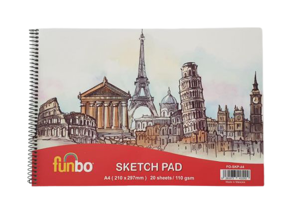 FUNBO SKETCH PAD A4(210X297mm) 20 sheets 110GSM - Al Masam Stationery LLC Main image