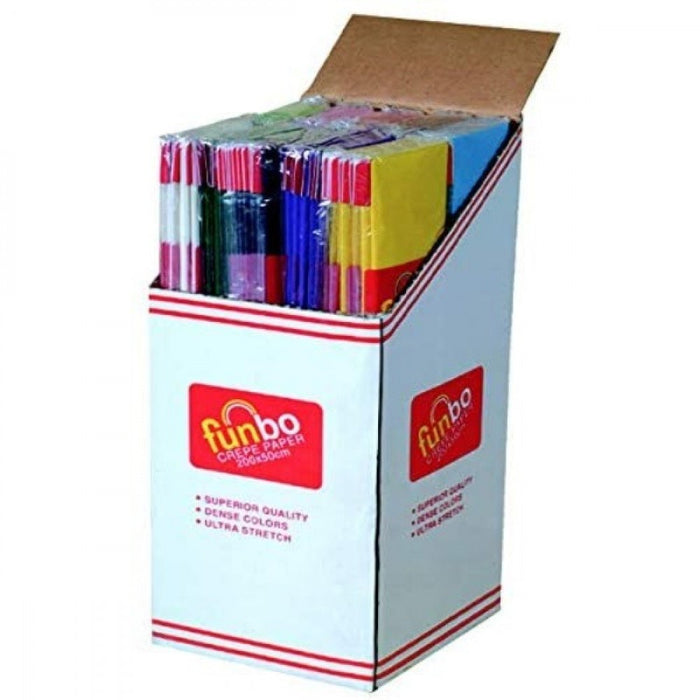 Funbo Crepe Paper 23gsm 50cmx2m White - Al Masam Stationery LLC