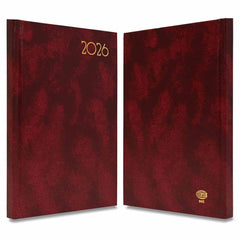 FIS Maroon A5 Hard Cover Vinyl 2026 Weekly Diary-FSDI90E26MR