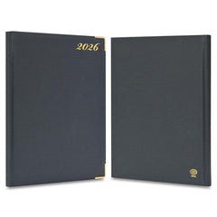 FIS Grey 210x260mm Padded English-French 2026 Diary-FSDI32EG26GY