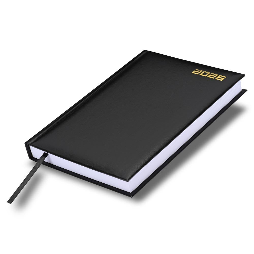 FIS Black A5 Russian-English Hard Cover Vinyl 2026 Diary-FSDIRU0126BK