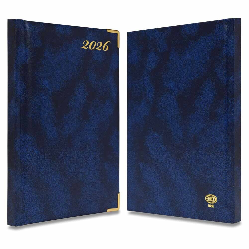 FIS Blue A5 Golden Corner Hard Cover Vinyl 2026 Diary-FSDI92E26BL - Al Masam Stationery LLC