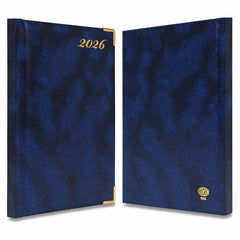 FIS Blue A5 Golden Corner Hard Cover Vinyl 2026 Diary-FSDI92E26BL - Al Masam Stationery LLC