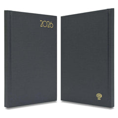 FIS Grey A5 Hard Cover Vinyl 2026 Weekly Diary-FSDI90E26GY