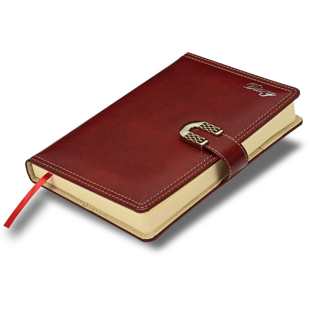 FIS Maroon A5 Bonded Leather Magnetic Lock 2026 Diary-FSDI86E26D06 Main image
