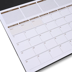 FIS Black PVC 490x340mm English-French 2026 Desk Planner - FSDK2EF26BK - Al Masam Stationery LLC