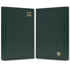 FIS Green A5 Arabic-English Hard Cover Vinyl 2026 Diary-FSDI21AE26GR