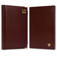 FIS Chocolate A5 Vinyl Gold 2026 Sat-Sun AE Diary - FSDI92AE26CH - Al Masam Stationery LLC